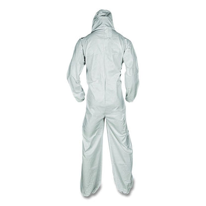 KGA35 Liquid and Particle Protection Coveralls, Elastic Wrists, Ankles and Hood, 4X-Large, White, 25/Carton