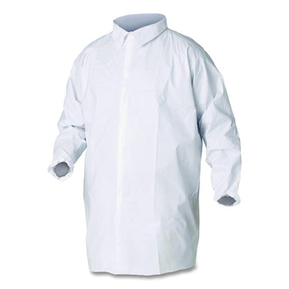 A40 Lab Coats, Elastic Wrists, No Pocket, Medium, White, 30/Carton