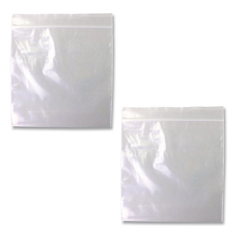 Reloc Zippit Plastic Zipper Bags, 2 mil, 6" x 6", Clear, 1,000/Box