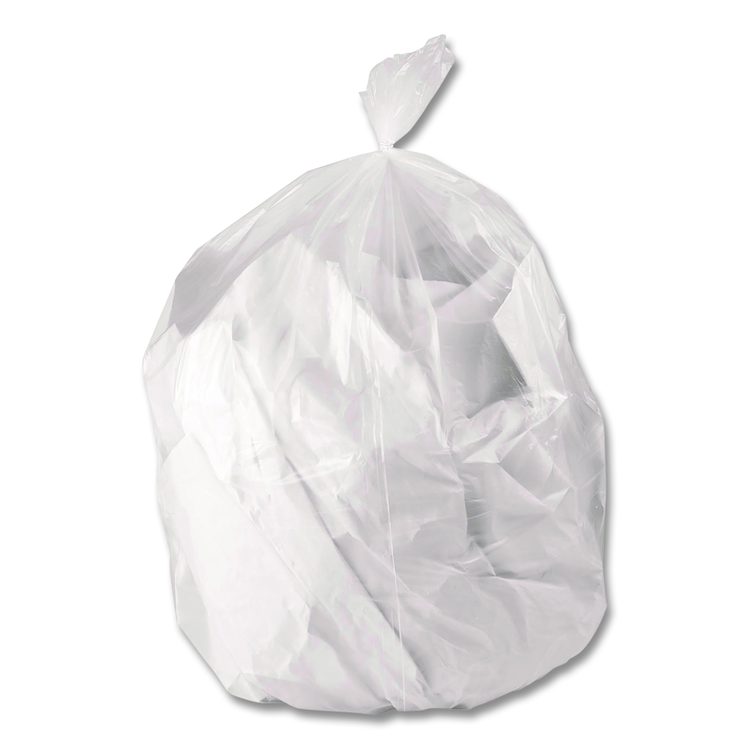 Linear Low-Density Can Liners, 33 gal, 0.65 mil, 33 x 39, Clear, Roll, 250/Carton