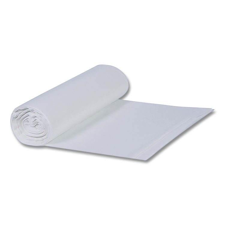 Linear Low-Density Can Liners, 33 gal, 0.65 mil, 33 x 39, Clear, Roll, 250/Carton