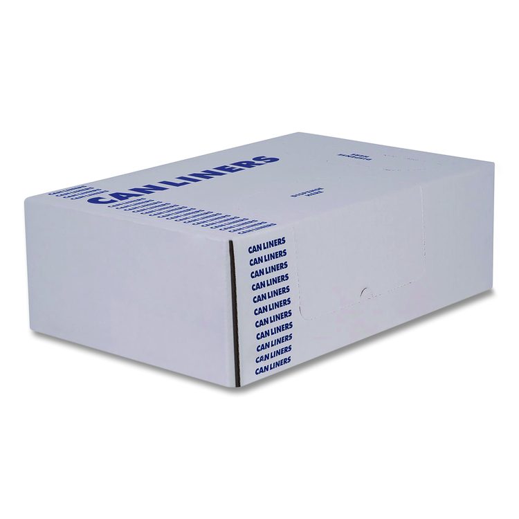 High-Density Waste Can Liners, 33 gal, 16 mic, 33 x 40, Black, Roll, 250/Carton
