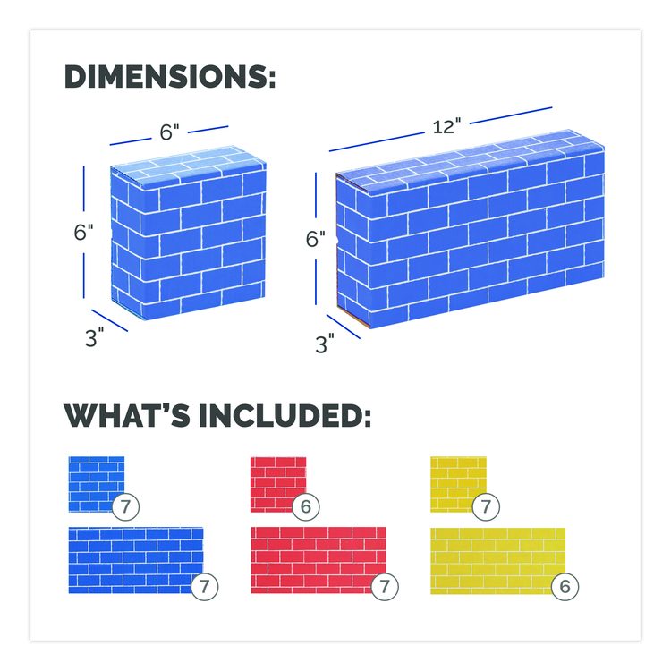 At Play Cardboard Building Block, 32-ECT Corrugated Board, Assorted Sizes and Colors, 40/Pack