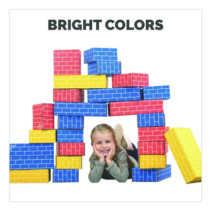 At Play Cardboard Building Block, 32-ECT Corrugated Board, Assorted Sizes and Colors, 40/Pack