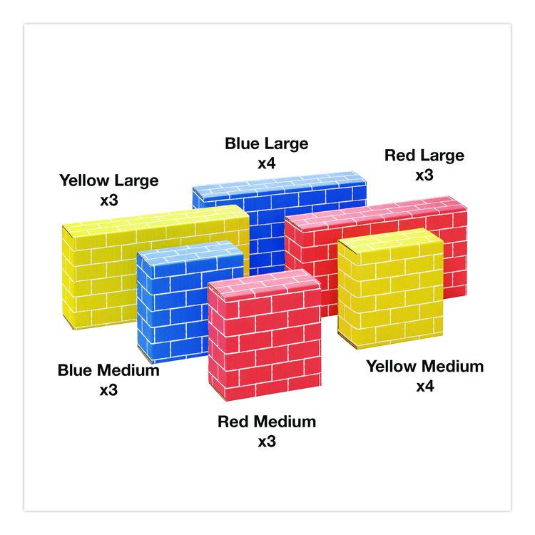 At Play Cardboard Building Block, 32-ECT Corrugated Board, Assorted Sizes and Colors, 20/Pack
