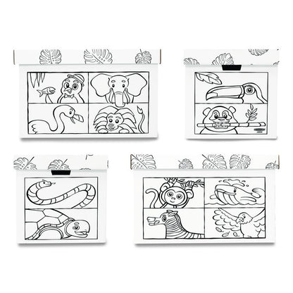 At Play Color in Toy Box, Animal Design, 1 Section, 39.27 gal, 5.25 Cu Ft, 28" x 18" x 18", White/Black