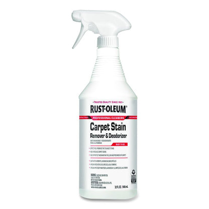 Professional Carpet Stain Remover Plus Deodorizer, Lemon Scent, 32 oz Spray Bottle, 6/Carton
