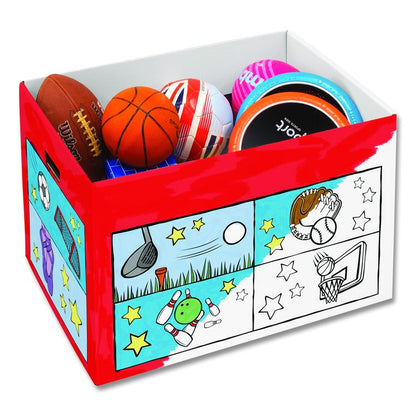 At Play Color in Toy Box, Sports Design, 1 Section, 39.27 gal, 5.25 cu ft, 28" x 18" x 18", White/Black