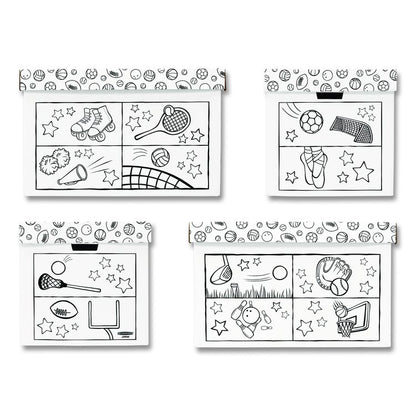 At Play Color in Toy Box, Sports Design, 1 Section, 39.27 gal, 5.25 cu ft, 28" x 18" x 18", White/Black
