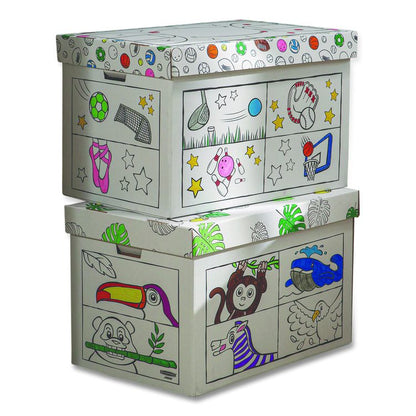 At Play Color in Toy Box, Sports Design, 1 Section, 39.27 gal, 5.25 cu ft, 28" x 18" x 18", White/Black
