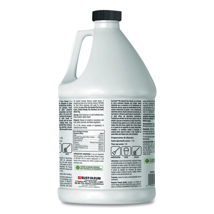 Professional Low Foam Floor Cleaner Concentrate, Lemon Scent, 1 gal Bottle, 4/Carton