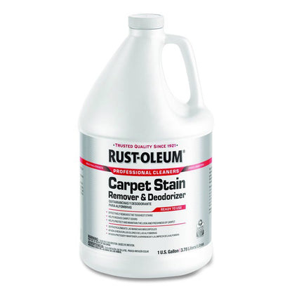 Professional Carpet Stain Remover Plus Deodorizer, Lemon Scent, 1 gal Jug, 4/Carton
