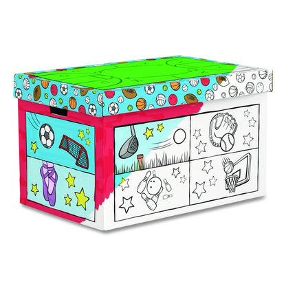 At Play Color in Toy Box, Sports Design, 1 Section, 39.27 gal, 5.25 cu ft, 28" x 18" x 18", White/Black