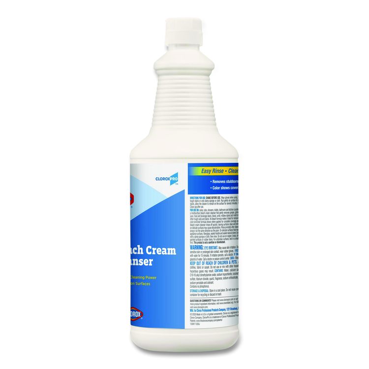 CloroxPro Bleach Cream Cleanser, 32 oz Bottle, 8/Carton