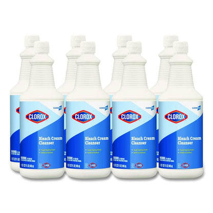 CloroxPro Bleach Cream Cleanser, 32 oz Bottle, 8/Carton
