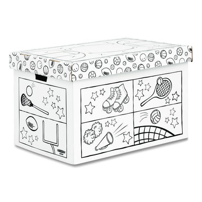 At Play Color in Toy Box, Sports Design, 1 Section, 39.27 gal, 5.25 cu ft, 28" x 18" x 18", White/Black