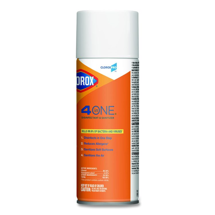 4-in-One Disinfectant and Sanitizer, Citrus Scent, 14 oz Aerosol Spray