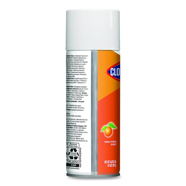 4-in-One Disinfectant and Sanitizer, Citrus Scent, 14 oz Aerosol Spray