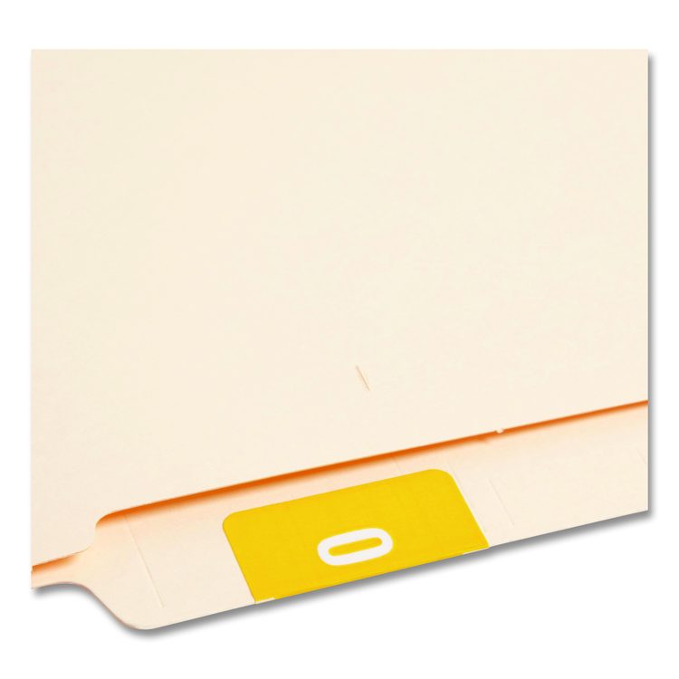 Numerical End Tab File Folder Labels, 0, 1.5 x 1.5, Yellow, 250/Roll