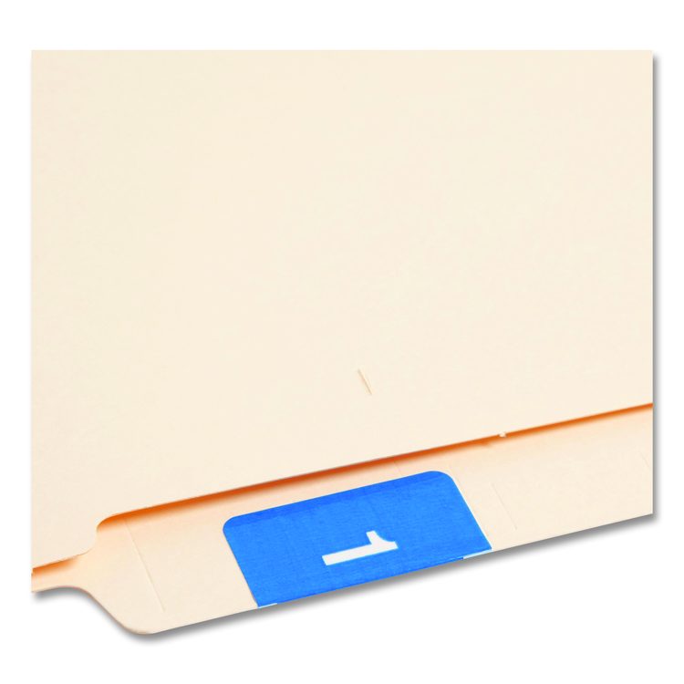 Numerical End Tab File Folder Labels, 1, 1.5 x 1.5, Light Blue, 250/Roll