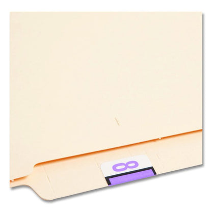 Numerical End Tab File Folder Labels, 8, 1 x 1.25, White, 500/Roll