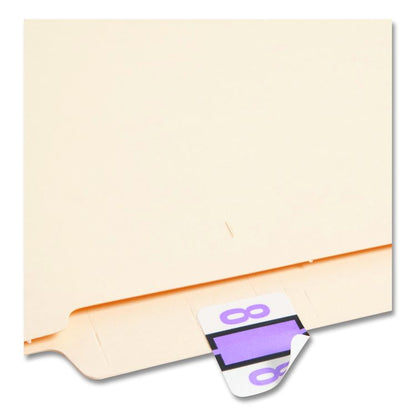 Numerical End Tab File Folder Labels, 8, 1 x 1.25, White, 500/Roll