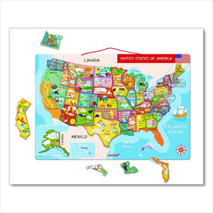 Cardboard United States Map Puzzle, Grades 2 to 7, 48 Pieces