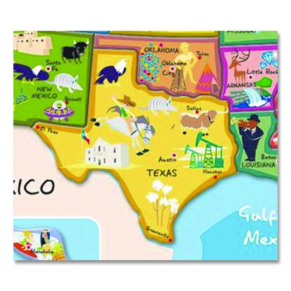 Cardboard United States Map Puzzle, Grades 2 to 7, 48 Pieces