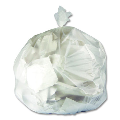 High-Density Waste Can Liners, 33 gal, 11 mic, 33 x 40, Natural, Roll, 25 Bags/Roll, 20 Rolls/Carton
