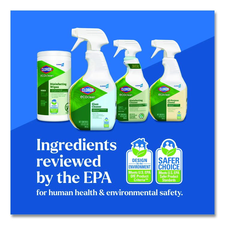 Clorox Pro EcoClean Glass Cleaner, 32 oz Spray Bottle, 9/Carton