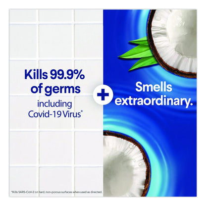 Scentiva Disinfecting Multi-Surface Cleaner, Bleach Free, Coconut and Waterlily Scent, 32 oz Spray Bottle, 9/Carton