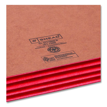 Redrope Drop-Front End Tab File Pockets, Fully Lined 6.5" High Gussets, 3.5" Expansion, Letter Size, Redrope/Red, 10/Box