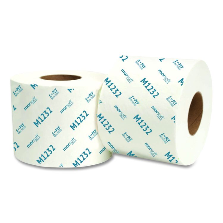 Morsoft Controlled Bath Tissue, Septic Safe, 1-Ply, White, 1,200 Sheets/Roll, 48 Rolls/Carton