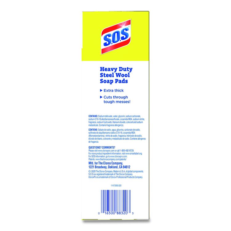 Steel Wool Soap Pads, 2.4 x 3, Steel, 15 Pads/Box, 12 Boxes/Carton
