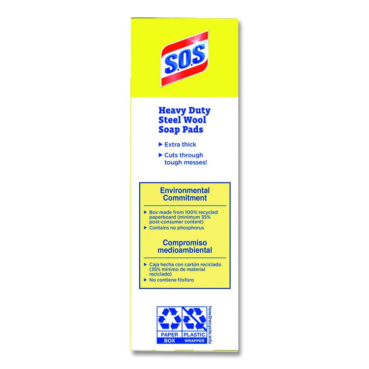 Steel Wool Soap Pads, 2.4 x 3, Steel, 15 Pads/Box, 12 Boxes/Carton