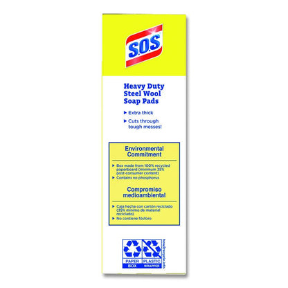 Steel Wool Soap Pads, 2.4 x 3, Steel, 15 Pads/Box, 12 Boxes/Carton