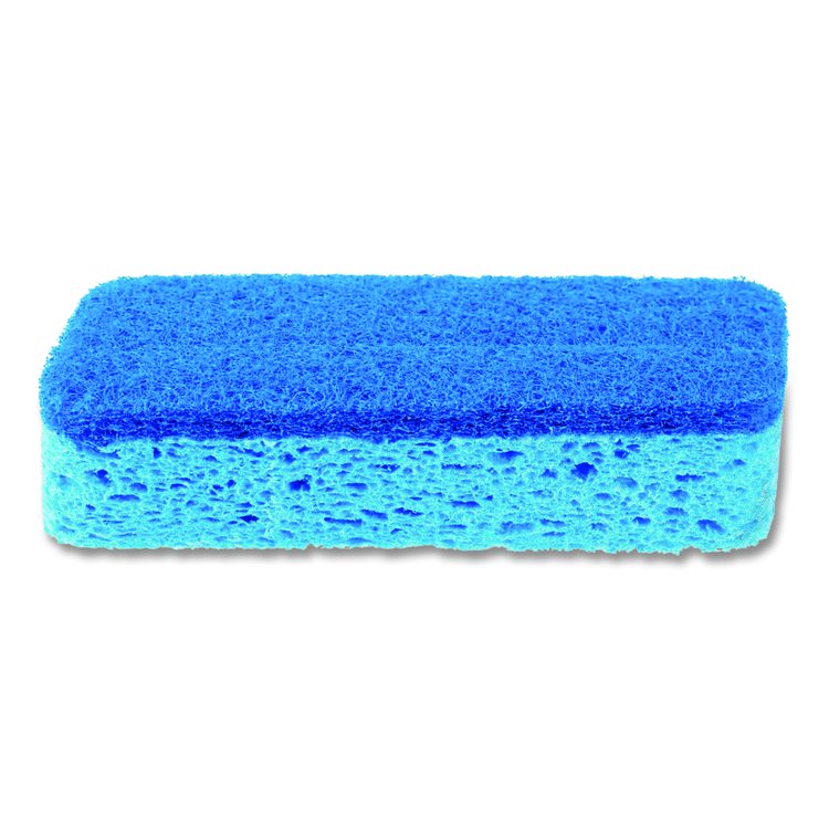 All Surface Scrubber Sponge, 2.5 x 4.5, 0.9" Thick, Dark Blue/Light Blue, 12/Carton