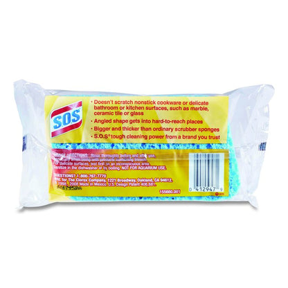 All Surface Scrubber Sponge, 2.5 x 4.5, 0.9" Thick, Dark Blue/Light Blue, 12/Carton