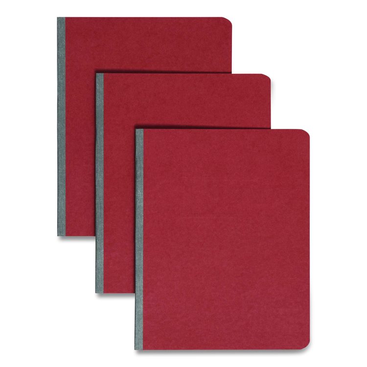 Prong Fastener Pressboard Report Cover, Two-Piece Prong Fastener, 3" Capacity, 8.5 x 11, Red/Red