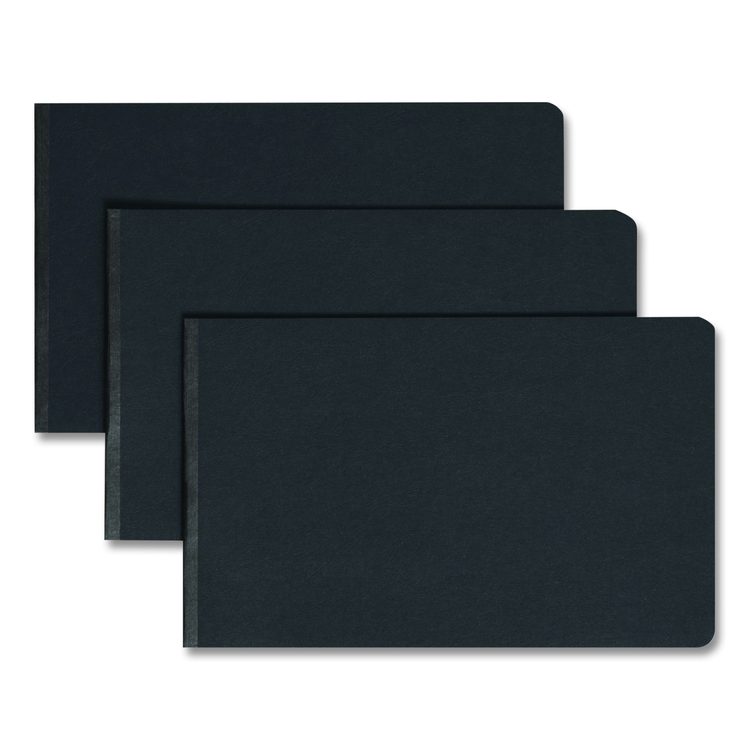 Prong Fastener Premium Pressboard Report Cover, Two-Piece Prong Fastener, 3" Capacity, 8.5 x 14, Black/Black