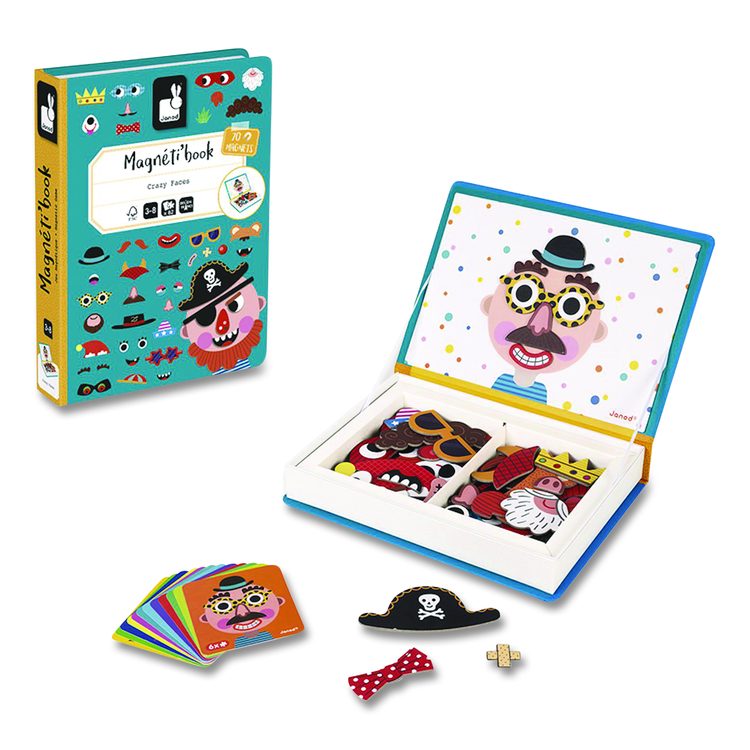 Magneti'books, Boy's Crazy Faces, Ages 3 to 8, 40 Pieces