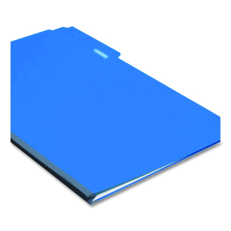 Expanding Recycled Heavy Pressboard Folders, 1/3-Cut Tabs: Assorted, Legal Size, 1" Expansion, Dark Blue, 25/Box