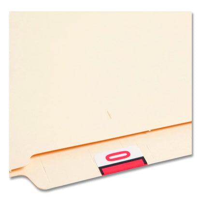 Numerical End Tab File Folder Labels, 0, 1 x 1.25, White, 500/Roll