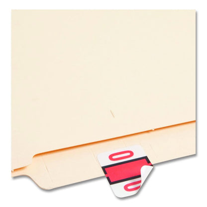 Numerical End Tab File Folder Labels, 0, 1 x 1.25, White, 500/Roll