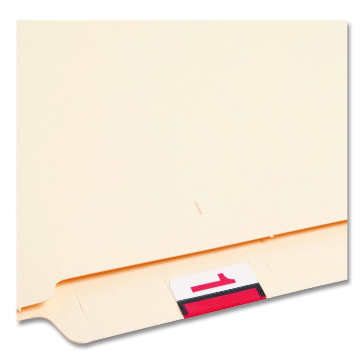 Numerical End Tab File Folder Labels, 1, 1 x 1.25, White, 500/Roll