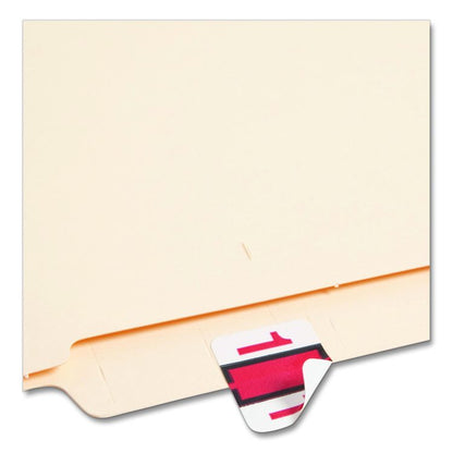 Numerical End Tab File Folder Labels, 1, 1 x 1.25, White, 500/Roll