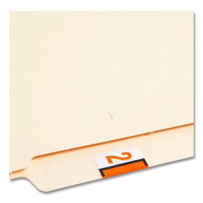 Numerical End Tab File Folder Labels, 2, 1 x 1.25, White, 500/Roll