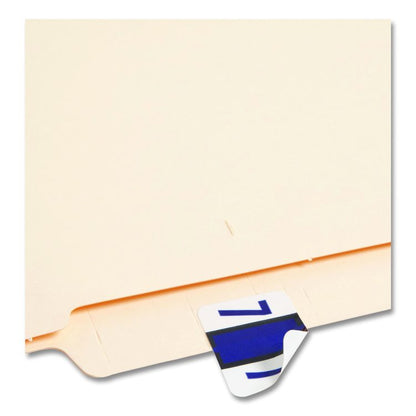 Numerical End Tab File Folder Labels, 7, 1 x 1.25, White, 500/Roll
