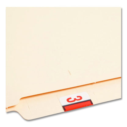Numerical End Tab File Folder Labels, 3, 1 x 1.25, White, 500/Roll