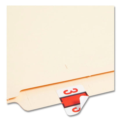 Numerical End Tab File Folder Labels, 3, 1 x 1.25, White, 500/Roll